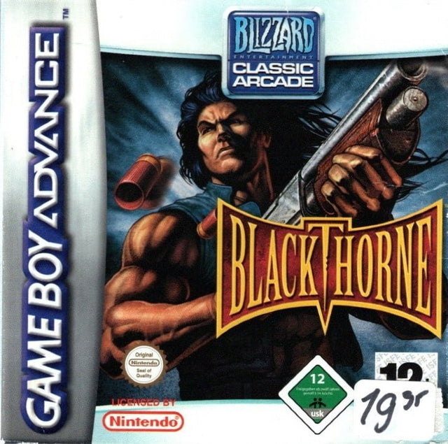 Nintendo Game Boy Advance Blackthorne Blizzard Classic Arcade, doos voorkant met prijssticker, tweedehands
