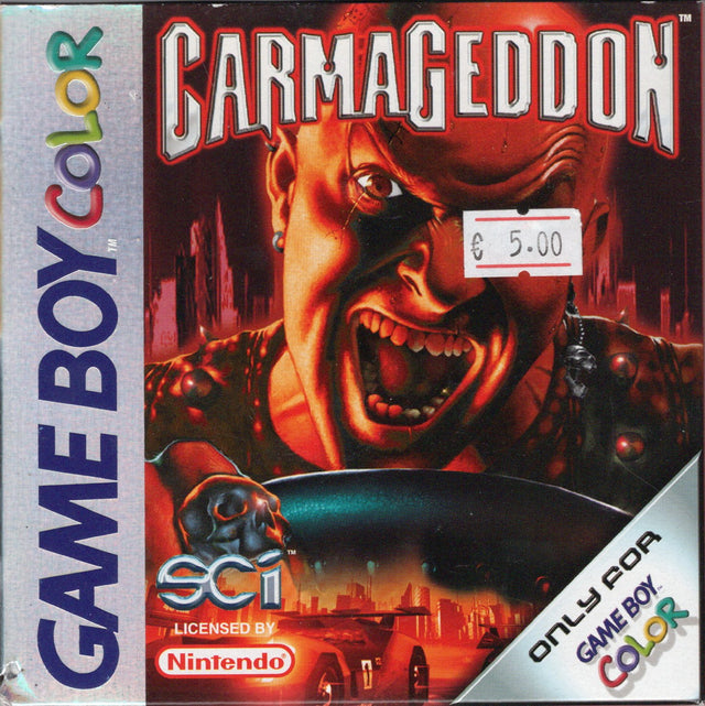 Nintendo Game Boy Color Carmageddon, doos voorkant met prijssticker, tweedehands