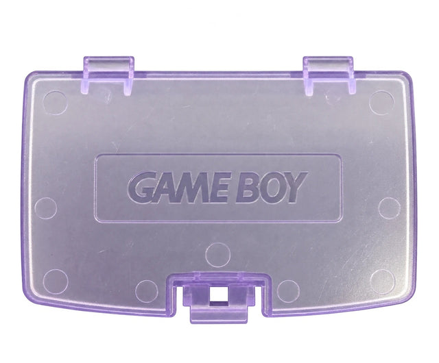 Nintendo Game Boy Color batterijklepje, transparant paars, origineel, buitenkant met Game Boy-logo, nieuw
