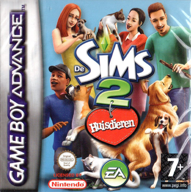 Nintendo Game Boy Advance De Sims 2 Huisdieren, Nederlandse doos voorkant in seal