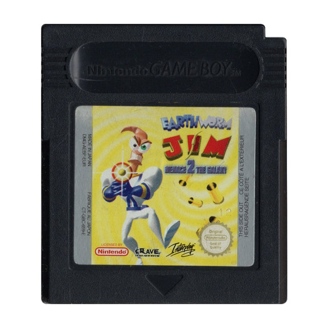 Nintendo Game Boy Color Earthworm Jim Menace 2 the Galaxy, losse zwarte cassette, tweedehands