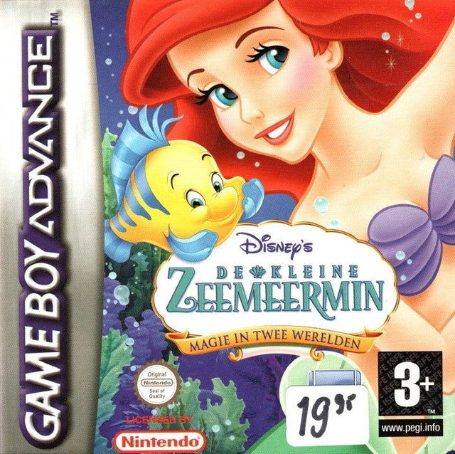 Nintendo Game Boy Advance Little Mermaid, De Kleine Zeemeermin Magie in Twee Werelden, doos voorkant, tweedehands