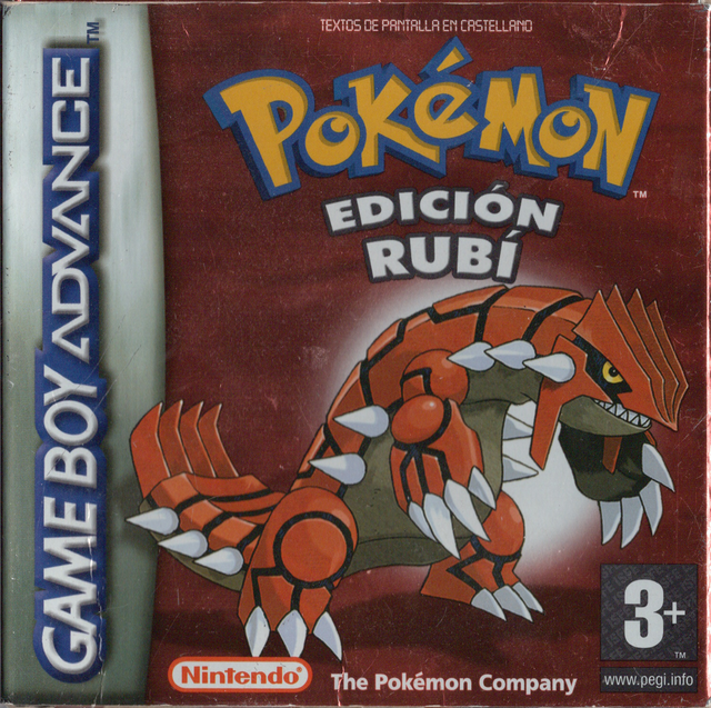 Nintendo Game Boy Advance Pokémon Ruby Version Spaans, doos voorkant Edición Rubí, tweedehands