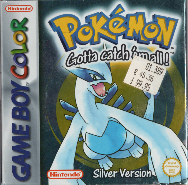 Nintendo Game Boy Color Pokémon Silver Version, doos voorkant met oude prijssticker, tweedehands