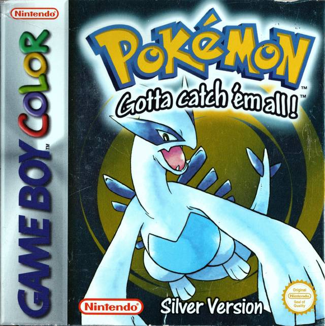 Nintendo Game Boy Color Pokémon Silver Version, doos voorkant met Lugia, tweedehands
