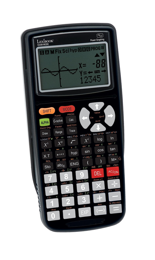 Lexibook GC3000FR grafische rekenmachine met examenmodus, zwart, vooraanzicht met display