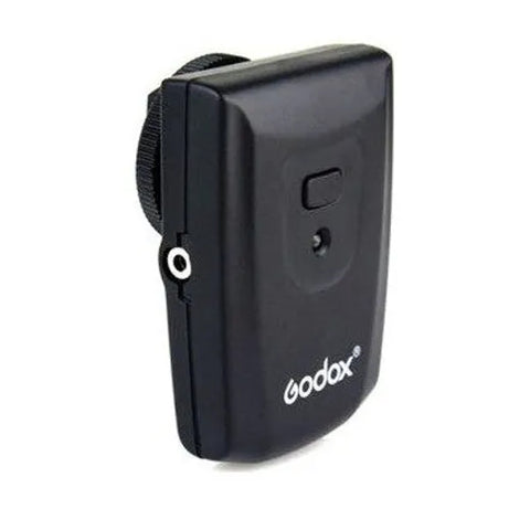 Godox RT-16 trigger, zwart met Godox-logo en flitsschoen, voorkant, tweedehands