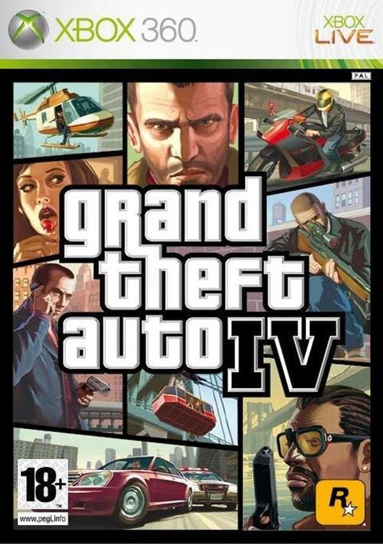 Xbox 360 Grand Theft Auto IV, doos voorkant, tweedehands