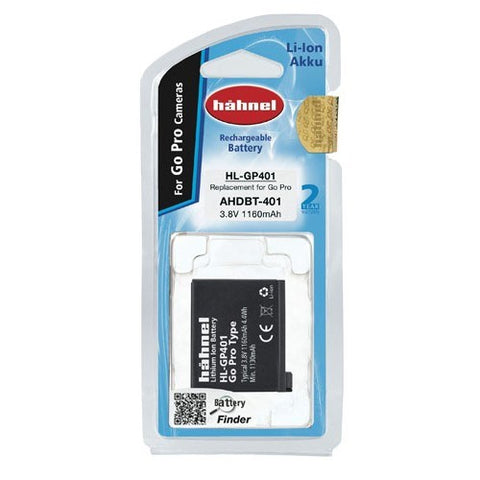 Hähnel HL-GP401 accu voor GoPro Hero 4, 3,8 V 1160 mAh, blister voorkant, nieuw in verpakking
