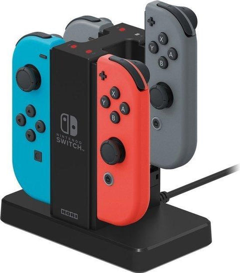 Hori oplaadstation voor Nintendo Switch Joy-Cons, zwart, getoond met Joy-Cons ter illustratie, tweedehands