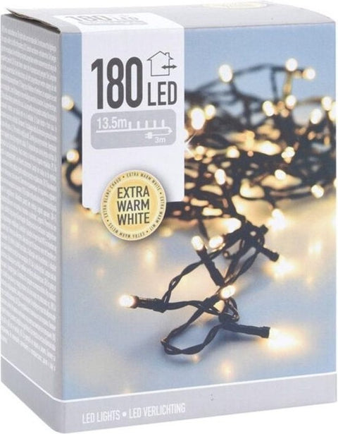 Algemeen-LED Kerstverlichting 180 Lampjes 16,5 m Extra Warm Wit voor Binnen & Buiten (Nieuw)
