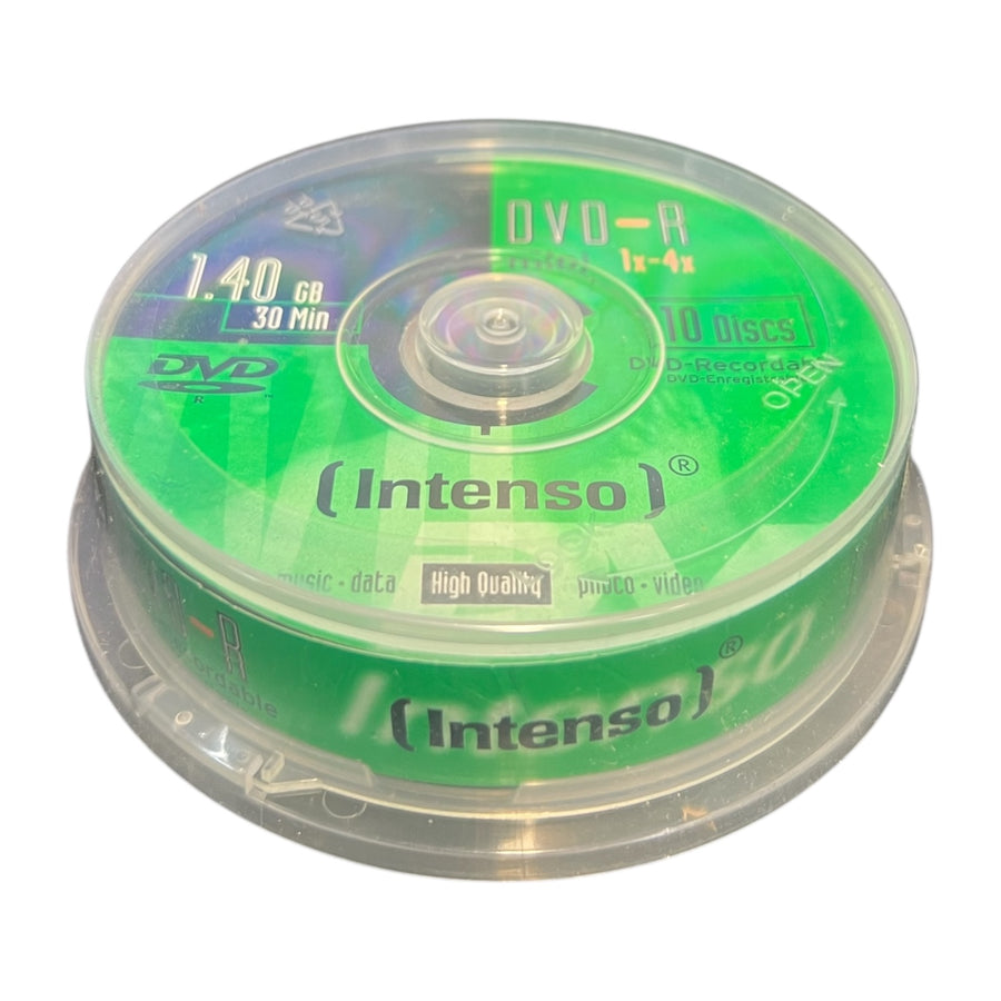 Intenso-DVD-R 8 cm 1,4 GB 4x (10 Stuks in Cakebox) (Nieuw)