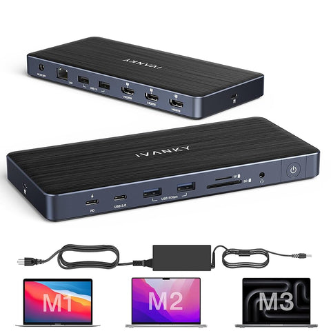 iVANKY-FusionDock Pro 1 – 14‑in‑1 DisplayLink Docking Station met Triple 4K‑schermondersteuning & 100W laptop‑lader (Nieuw)