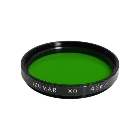Izumar 43 mm XO geel-groen coated filter voor zwart-witfotografie, groen filterglas met opdruk XO 43mm