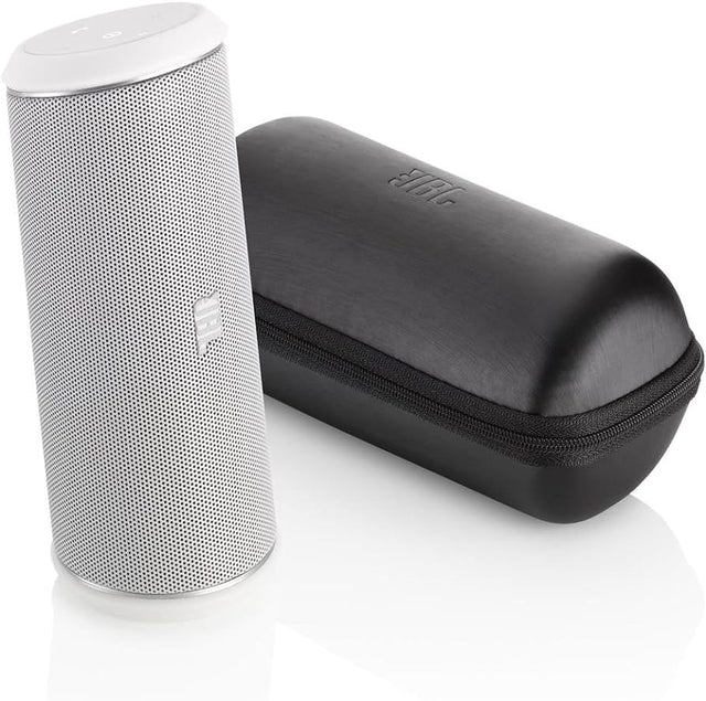 JBL Flip 2 draagbare bluetooth speaker, wit, met zwarte opbergcase
