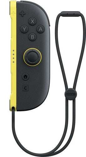 Nintendo Switch 2 Joy-Con 2 controller rechts, geel, zijaanzicht met polsbandje, tweedehands