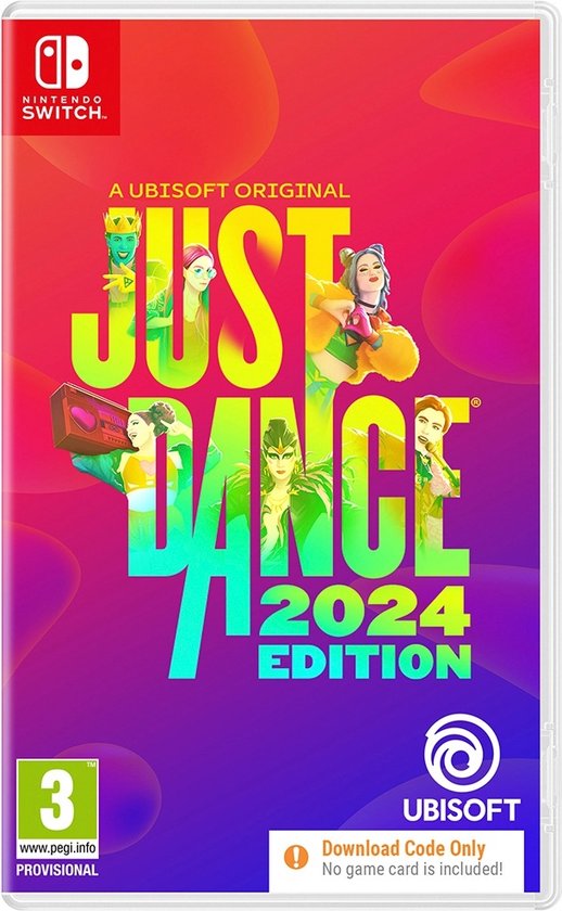 Nintendo Switch Just Dance 2024 Edition, doos voorkant, code in a box zonder spelkaart, tweedehands