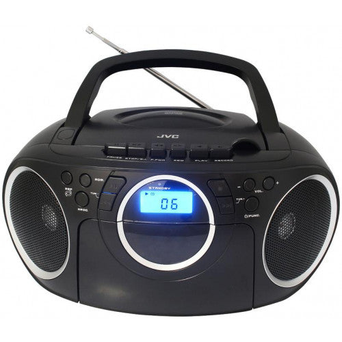 JVC-Radio / CD / Cassette Boombox 2x1.5 W RMS met Digitale FM Tuner - Zwart (RC-F550B) Tweedehands