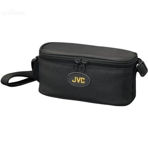JVC BVM89 videocameratas, zwart, gesloten tas met rits, handvat en JVC-embleem, tweedehands