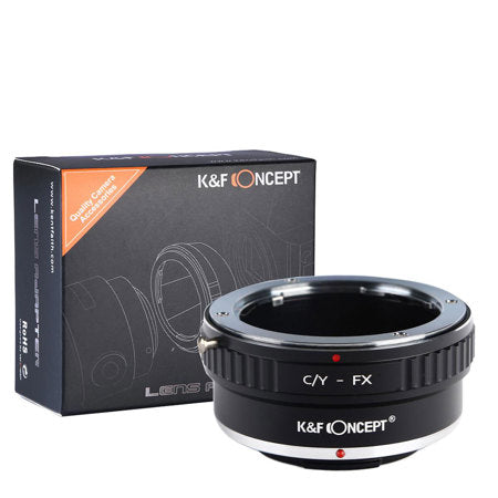 K&F Concept Contax/Yashica naar Fuji X lensadapter KF06.105, zwart, adapter met opdruk C/Y-FX voor de doos
