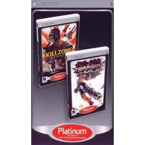 PlayStation Portable PSP Killzone Liberation en Tekken Dark Resurrection, twee doosjes voorkant, Platinum-uitgave