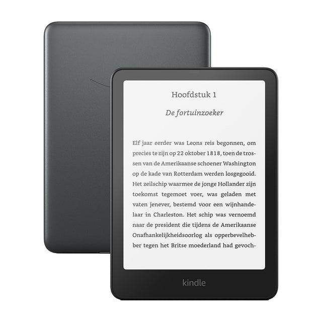 Amazon Kindle Paperwhite Signature Edition 12e generatie (2024) 7 inch 32 GB, zwart (Metallic Black), voorkant en achterkant