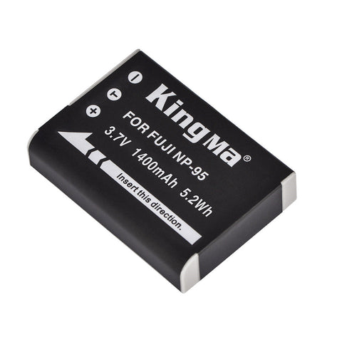 KingMa accu voor Ricoh DB-90, 1400 mAh, zwarte accu met opdruk voor Fuji NP-95