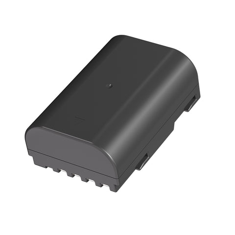 KingMa accu voor Pentax D-LI90 1600mAh, zwart, schuin van de gladde kant met contacten