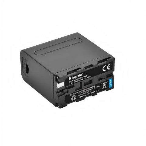 KingMa accu voor Sony NP-F980D 10050mAh, zwart, accu liggend met label en contacten