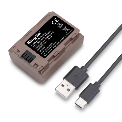KingMa-Accu voor Sony NP-FZ100 - 2000mAh met USB-C Poort (Nieuw)