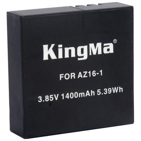 KingMa accu voor Xiaoyi 4K, type AZ16-1, zwart, voorkant met label