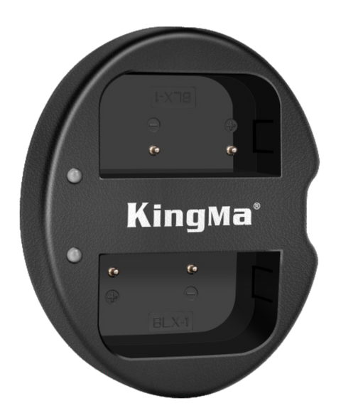 KingMa-Dubbele USB-lader voor Olympus BLX-1 (Nieuw)