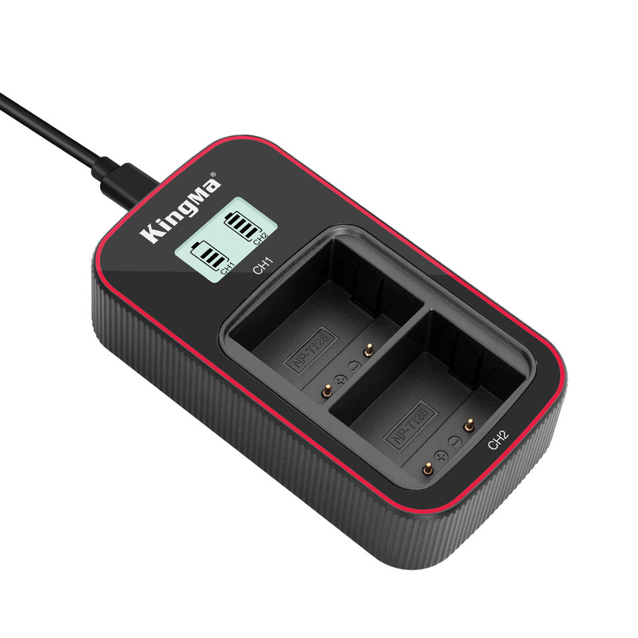 KingMa-LCD Dual USB-lader voor Fujifilm NP-T125 (Nieuw)