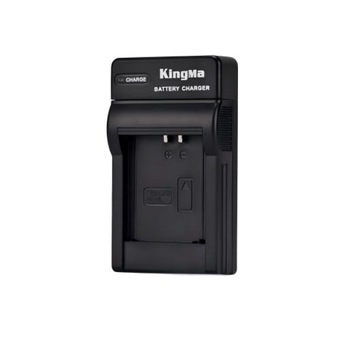 KingMa USB-lader voor Canon NB-11L, zwart, voorkant met leeg laadvak en laadlampje