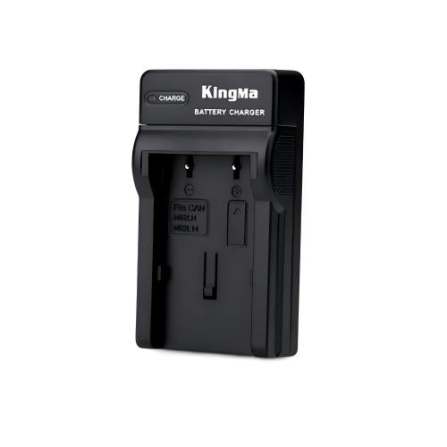 KingMa USB-lader voor Canon NB-2LH, zwart, voorkant met leeg laadvak