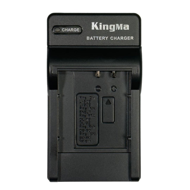 KingMa USB-lader voor Olympus LI-50B en LI-90B, zwart, lader van voren met opschrift Battery Charger en leeg laadvak