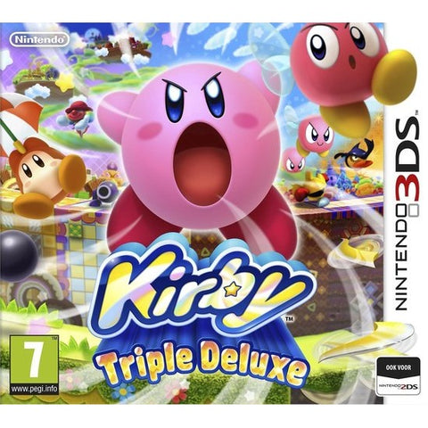 Nintendo 3DS Kirby Triple Deluxe, doos voorkant, tweedehands