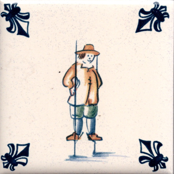 KLM-Airline Business Class Delft Blue Tile Coaster - 75 × 75 mm Tweedehands
