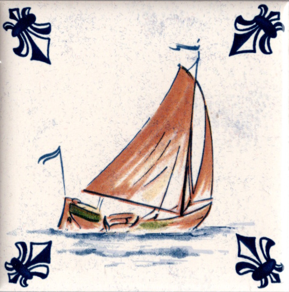 KLM-Airline Business Class Delft Blue Tile Coaster - 75 × 75 mm Tweedehands