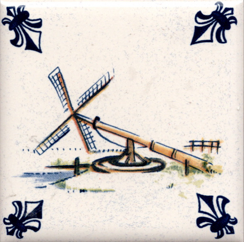 KLM-Airline Business Class Delft Blue Tile Coaster - 75 × 75 mm Tweedehands