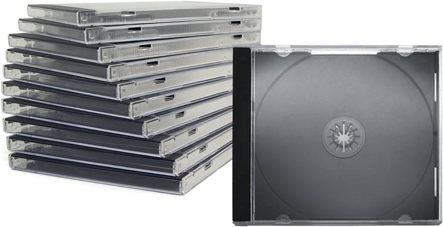 Knopex CD - Doosjes Transparant met Zwarte Tray - 10 stuks (Nieuw)
