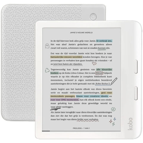 Kobo-Libra Colour - E-Reader - 7 inch - 32GB - Wit (In doos)-tweedehands