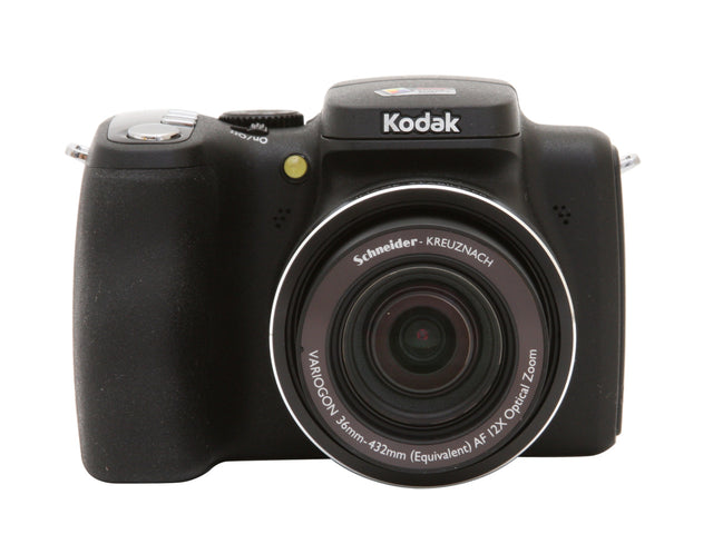 Kodak EasyShare Z812 IS digitale bridgecamera, zwart, voorkant met 12x Schneider-Kreuznach-zoomlens