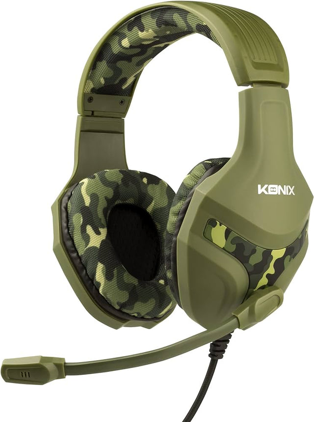 Konix gaming headset voor PlayStation 4, groen camouflage, met microfoon, tweedehands