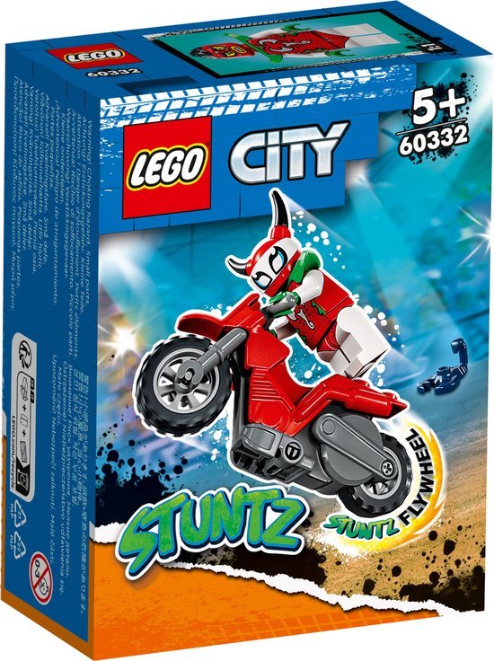 LEGO City Stuntz Roekeloze Scorpion stuntmotor 60332, doos voorkant