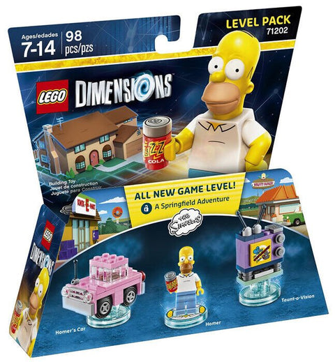 LEGO Dimensions 71202 Level Pack The Simpsons met Homer Simpson, Homer's Car en Taunt-o-Vision, doos voorkant