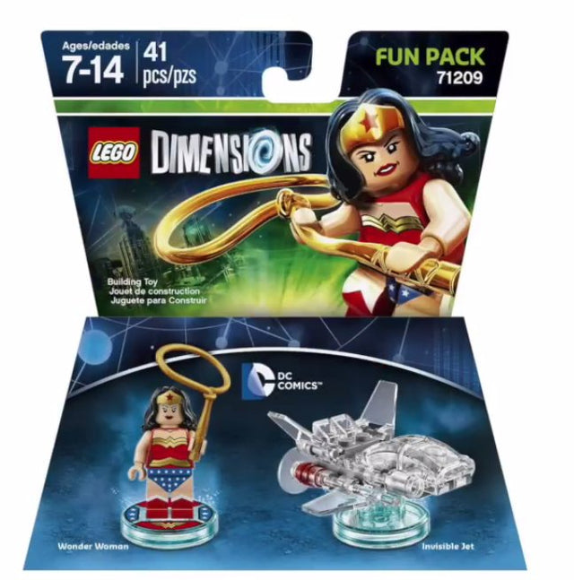 LEGO Dimensions 71209 Fun Pack DC Comics, Wonder Woman en Invisible Jet, blisterverpakking voorkant