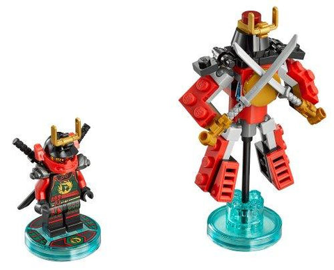 LEGO Dimensions 71216 Fun Pack, Nya-minifiguur en Samurai Mech gebouwd op de toy tags