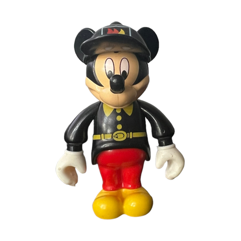 LEGO-Mickey Mouse Figure with Red Pants, Black Fireman Uniform, Black Cap Minifigure Tweedehands