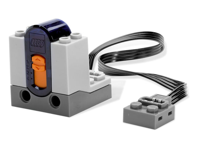 LEGO Power Functions IR Receiver / Ontvanger 8884, grijze infrarood-ontvanger met oranje kanaalschakelaar en aansluitkabel